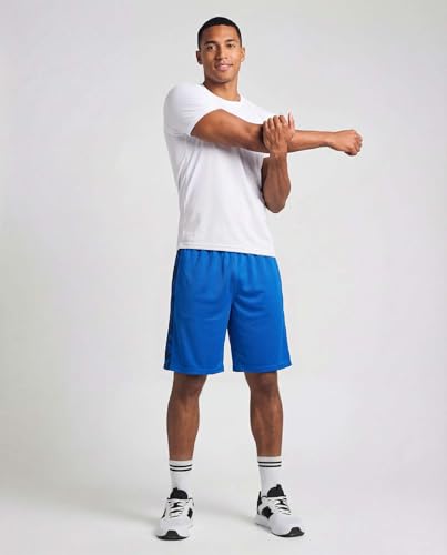 Image of Real Essentials 5 Pack: Men's 9 inch Mesh Shorts - Athletic Gym, Workout, Basketball, Running, Casual Lounge Activewear Pockets