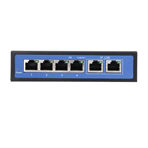 SHOPORA® 6 Port 10/100Mbps 4 Poe Port & 2 Uplink Power Over Ethernet Switch 4,5+/7,8- Support 12V 24V 48V | Enterprise Networking, Servers | Switches & Hubs | Network Switches