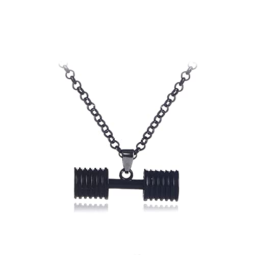 RVM Jewels Gym Fitness Dumbbell Stainless Steel Pendant Locket Gift With Black Chain Necklace For Fitness Lovers Men and Boys (B09L6ZS6NS) Amazon Price History, Amazon Price Tracker