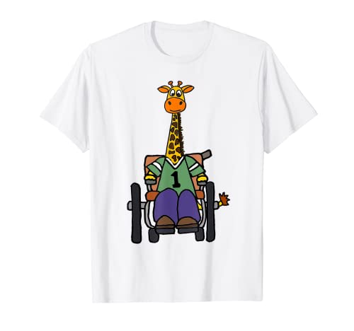 Smileteeslove - Camiseta con diseño de jirafa en silla de ruedas Camiseta
