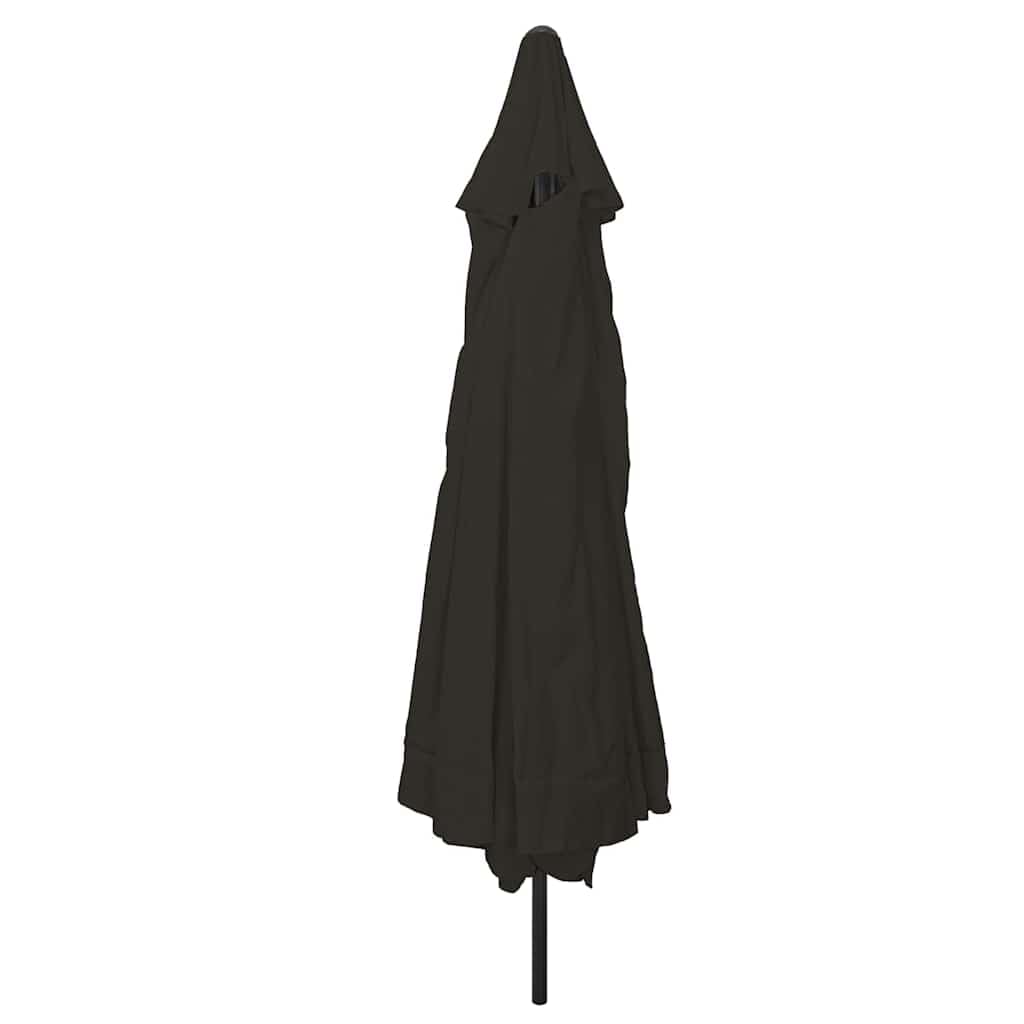 SYDE Parasol ogrodowy czarny 394 x 394 x 248 cm poliester i stal
