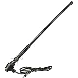 Universal Gummi Antenne mit hochflexiblem Stab, besonders geeignet für den Einsatz in rauen Umgebungen z.B. an Booten, Jeeps, Traktoren, Baufahrzeugen etc. Geeignet für den Empfang von UKW (AM/FM).