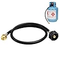 3 FT Propane Grill Adapter Hose 1LB to 20LB Propane Tank Adapter Converter for Mr Buddy Heater Coleman Camp Stove Weber Q Hose to QCC1/Type1 Propane Tank and More 1LB Portable Appliances Accessories