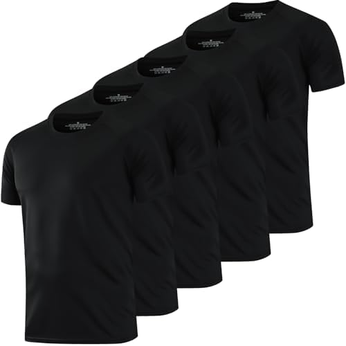 HovSiyla 1/5 Pack Running Shirts Men Sport Tops Dry Fit Gym Wicking Athletic T Shirts Breathable Cool Workout Shirts