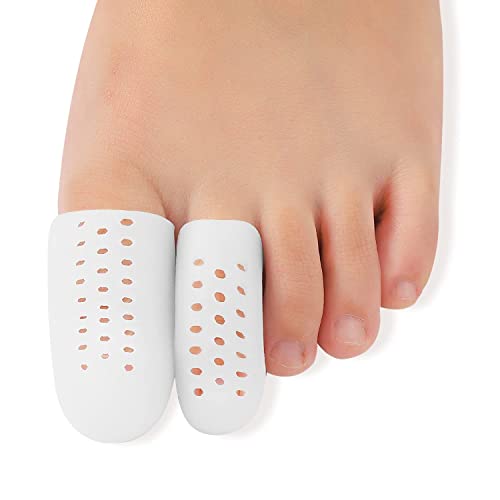Große Zehenkappen, atmungsaktiver Gel-Zehenschutz, ideal zur Polsterung der Zehen und zur Schmerzlinderung bei Hühneraugen, Blasen, fehlenden oder eingewachsenen Zehennägeln für Damen und Herren Cover