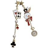 Garneck Pendientes Colgantes para Mujer Pequeños de Aleación Asimétricos Diseño de Conejo Kawaii Pendientes Delicados para Chicas Adolescentes Joyas Ligeras y Resistentes para Uso