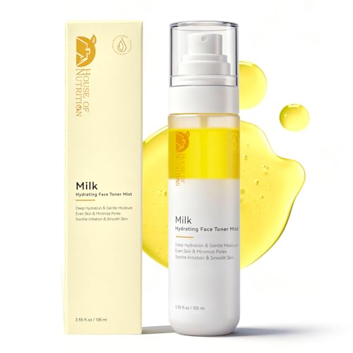 Hydrating Face Mist with Goat Milk Prebiotic – Alcohol-Free Facial Toner Spray with Hyaluronic Acid & Squalane, Soothing Pore-Refining Mist for Sensitive Skin, Fragrance-Free, 3.55 fl.oz
