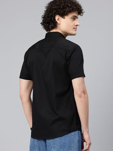 Image of Majestic Man Slim Fit Pure Cotton Half Sleeve Solid Casual Shirt