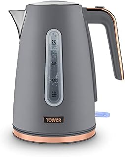 Tower T10066GRY Cavaletto Jug Kettle with 360° Swivel Base, 1.7L, 3KW, Grey and Rose Gold
