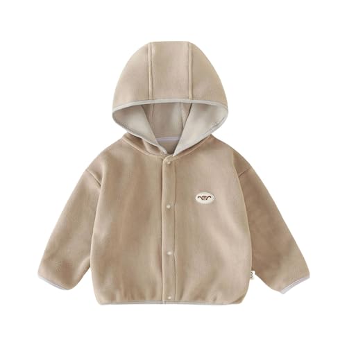 Toddler Boys Hooded Fuzzy Jacket Long Sleeve Button Front Sherpa Coat Kids Casual Winter Warm Outerwear Tops - Main Image