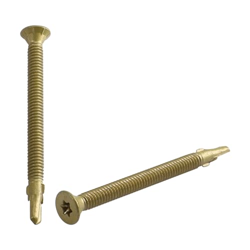 #14 x 3-1/4" Reamer Tek Torx/Star Head Self-Drilling Wood to Metal Screws - Tek Screws for Flatbeds, Trailers, or for Fastening Wood to Steel - T-30 Torx Screw Head (50 Pcs)