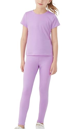 Image of DANI CHINS Girl Athletic Shirt and Compression Leggings Set for Casual Workout Sports