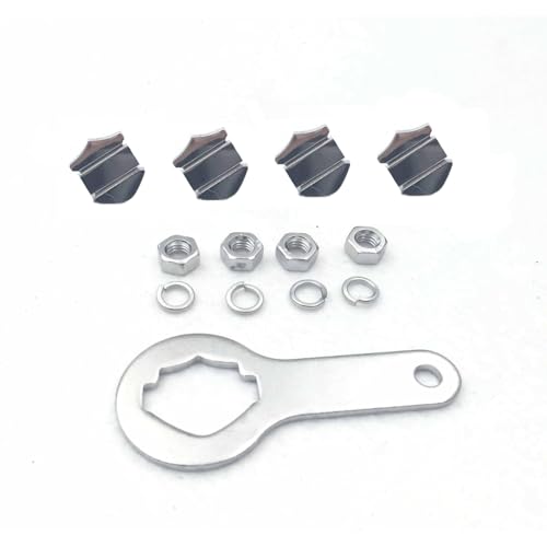 SMT- Chrome Bar Shield License Plate Mounting Hardware(Wrench Lockwasher Nut and 1/4 inch Screw) Compatible with Universal Bikes Yamaha Kawasaki Suzuki Triumph Ducati [B01HHSJMVK]