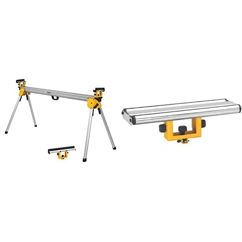 DEWALT Miter Saw Stand, Heavy Duty (DWX723) & Miter Saw Stand Wide Roller Work Support Attachment (D