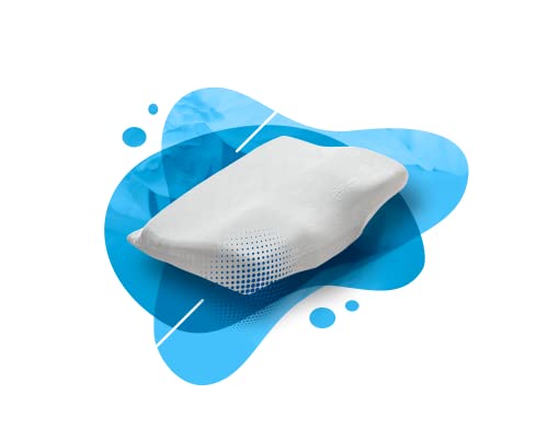 MEU SONO BRASIL Travesseiro Cervical Ergonômico, Travesseiro Para Alívio de Dores nas Costas, Pescoço, Insônia e Estresse, Adaptável Para Dormir De Lado ou de Bruço (Tamanho Padrão)