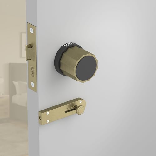 Image of Gloxy Mortise Keyless Lock Handle for Mortise Baby Latch Main Door Lock Store Room Without Key Pull Handle Set with Brass Baby Latch for Home |Antique & Black Finish (2 Years Warranty, Pack of 1)
