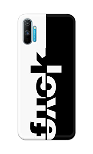 Image of PRINTFIDAA One Words Fukc Love Creative Art Innovative Wonderfull Printed Designer Hard Case for Realme C3 Back Cover -(e) RPM1003