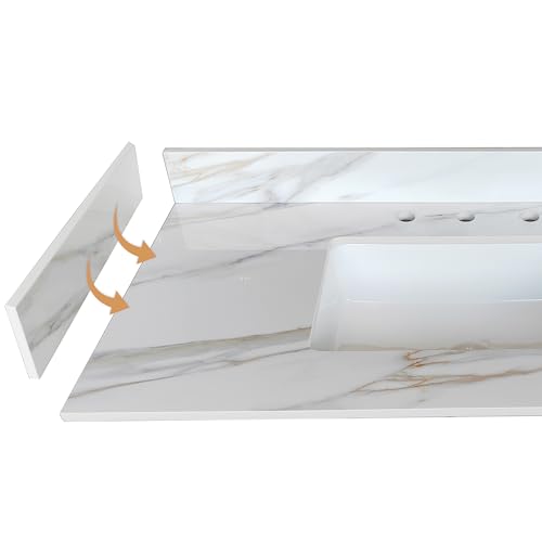 Montary 22 Inch Sidesplash*1, Bathroom Engineered Marble Stone Vanity Sink