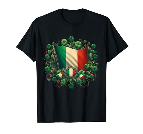 Bandera De Italia Con Tréboles Día de San Patricio Camiseta