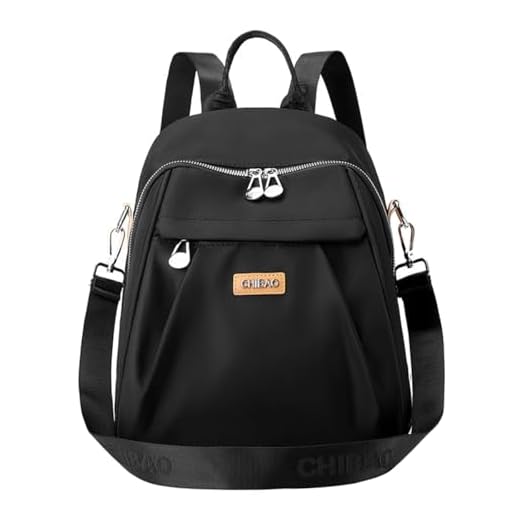 kakarin choyx Mini mochilas femininas de nylon de 30 cm, simples, casual, resistente, leve, impermeável, pequena mochila de viagem, Preto, Mini
