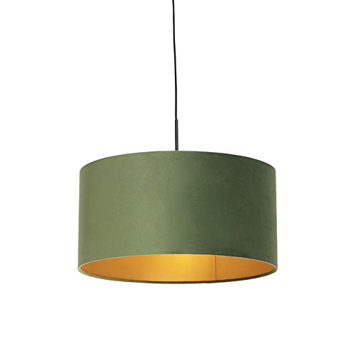 Qazqa country-rustic Pendelleuchte, Pendellampe - Combi - Grün, 50cm, Ideal als Küche lampe, Schlafzimmerlampe und Wohnzimmerlampe