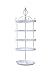 AmigasHome Antique 4 Tier Swivel Metal Jewelry Organizer Tower Necklace Tree Bracelet Ring Holder with Hanging Earring Display Stand - Elegant White
