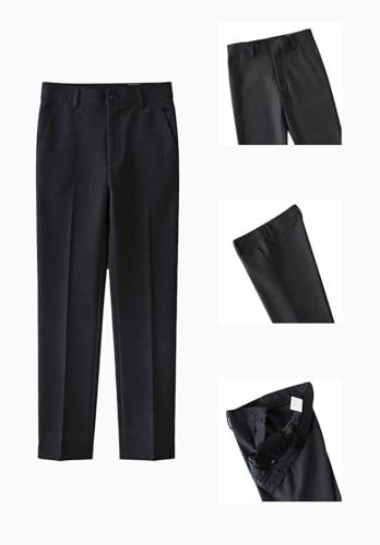 Image of DHTS Boys Dress Pants (Size 2-20 Years) Slim Fit Uniform Pants for Toddler & Teens