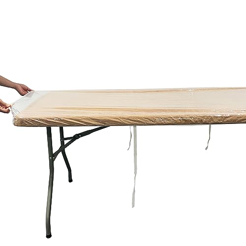 Pioggia Clear Vinyl Rectangle Fitted Tablecloth Elastic Edged Table Cloth Waterproof Oil-Proof Plastic Cover by Pioggia - Image 2