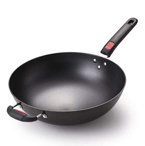 Wok de hierro fundido al carbono 13 pulgadas