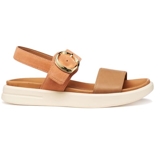 Sandales compensées Geox Xand 2s pour femme en cuir noir confortable