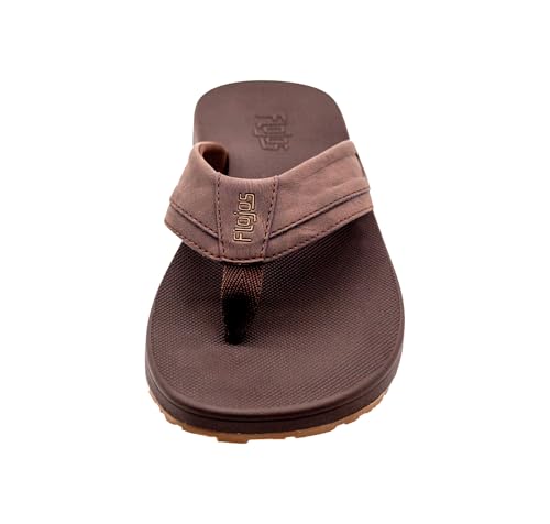 Flojos Cosmo Debossed Thong Starp W/Memex Bed, Brown/Gum2