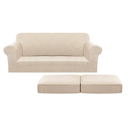 Sofa Cover 1 Piece Bundles Large Sofa Cushion Covers 2 Piece , Natural