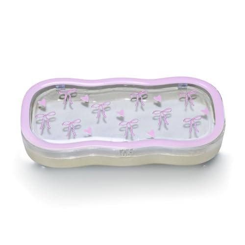 Lindo estojo de óculos de sol com laço rígido, capa transparente de flor de gato, armação de óculos de leitura