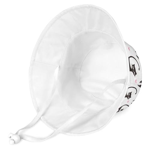 Love Black CatChildren's Bucket Hat for Boys and Girls, Breathable Summer Beach Hat54cm3
