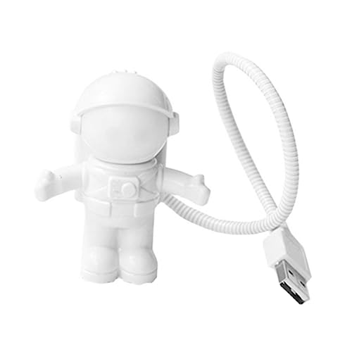 Housoutil Creative Astronaut Led USB Night Light Flexible Spaceman Lamp for Laptop Computer and Bedside Reading Adorable Design for Boys and Girls and Adults for