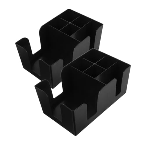 Sosoport 2 piezas Organizador de Bar con Compartimentos para Bolsitas de Té y Azúcar Caja de Almacenamiento para Cafetería y Hotel Unidades Negras de PP Soporte Funcional para Mostrador