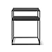 Meble do sypialni, wąski stolik nocny z kutego żelaza, wąski stolik wystawowy z półką do przechowywania, stojak biurowy narożny - czarny biały (rozmiar: 50 * 50 * 60 cm, kolor: czarny) (czar