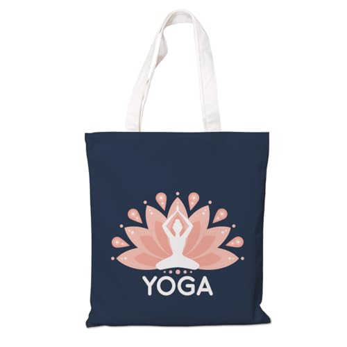 Bolsa de lona para ioga, presentes de ioga para amantes de ioga, professores, instrutores, presentes de meditação para Namaste Yogas, bolsa de lona feminina estética, lindas bolsas de algodão de pano