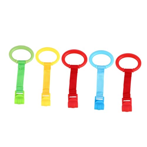ORFOFE Baby Pull Ring Set 5pcs Training Rings Boys and Girls Tools Crib Pull Ring Safe for Infants