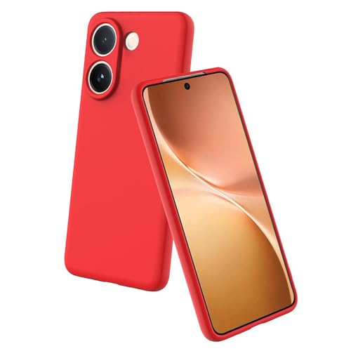 Image of Back Cover for Vivo V60e 5G | Full Camera Protection | Premium Liquid Silicon Case | Flexible Bumper Case for Vivo V60e 5G (Red)