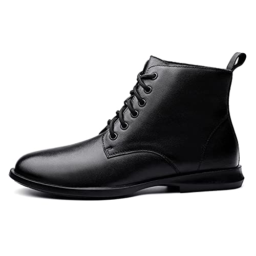 HOOENG Lace Up Round Toe Boots for Men Derby Irregular Bottom Cowhide Leather Slip Resistant Block Heel Casual Dress2
