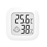 Thermometer Hygrometer Innen Mini LCD Digital Raumthermometer Hochpräziser Temperatur- und Luftfeuchtigkeitsmesser mit Luftkomfort-Symbol für Gewächshaus Home Office