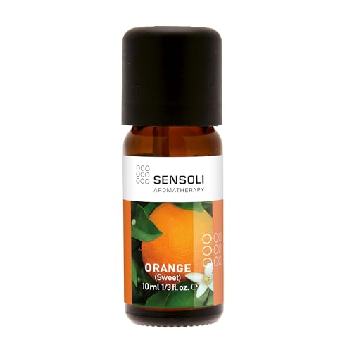 SENSOLI Orange Essential Oil 10ml – 100% Pure – Aromatherapy Essential Oil for Diffusers, Massage & DIY Blends