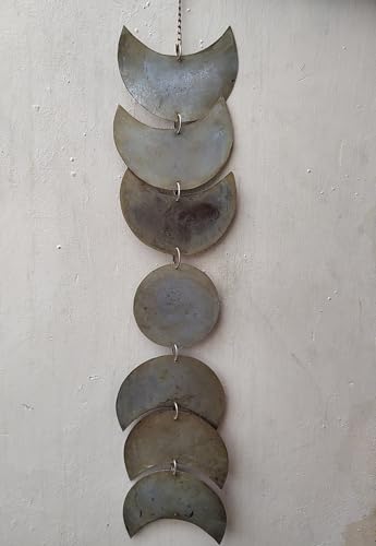 Tenture murale en métal phase de lune | Décoration bohème 66 cm