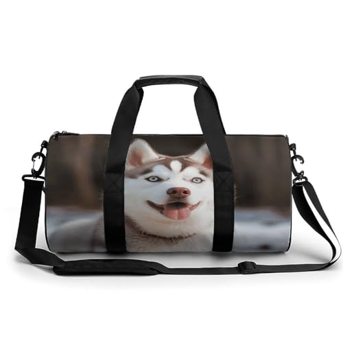 Gym Bag For Women Men Lightweight Husky Piquant Dog Print Duffel Bag Personalized Travel Bags For Travel Sports