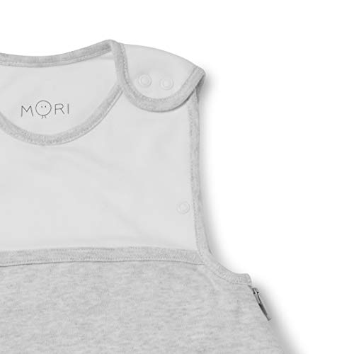 MORI Baby Clever Sleeping Bag in Grey - Unisex Toddler Organic Cotton and Bamboo Fabric - 0.5 Tog Ideal for Warm Weather - One Size - Image 2