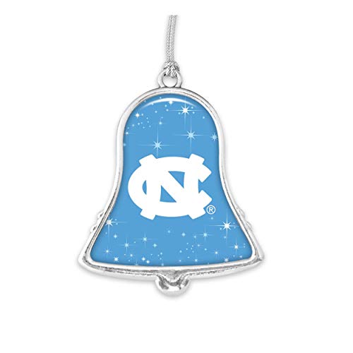 North Carolina Tar Heels UNC Silver Bell Silver Metal Christmas Ornament Gift Decoration