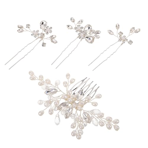MOBUTOFU 見事なブライダルヘアアクセサリー ラインストーンヘアコーム 手作り中国風ヘアピン 結婚式用多機能ヘアピース