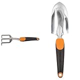 Fiskars 384240-1001 384240-1007 Cultivator, Multicolor & Ergo Gardening Hand Trowel - Ergonomic Handle Design with Hang Hole - Heavy Duty Garden Tool for Digging, Garden Edging, and Weed Removal