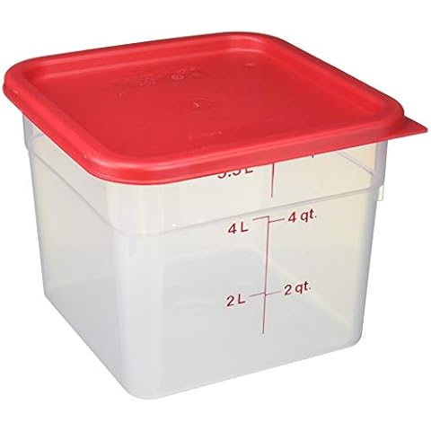 Cambro 6SFSPP190 CamSquare Storage Container, Translucent, 6 qt With Lid Cover